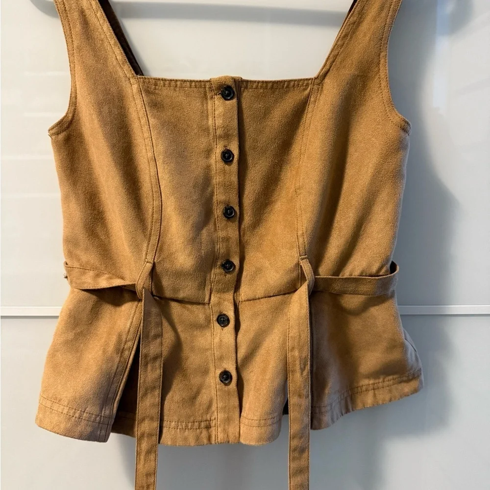 BANANA REPUBLIC Tan Button-Up Top - Picture 3 of 5